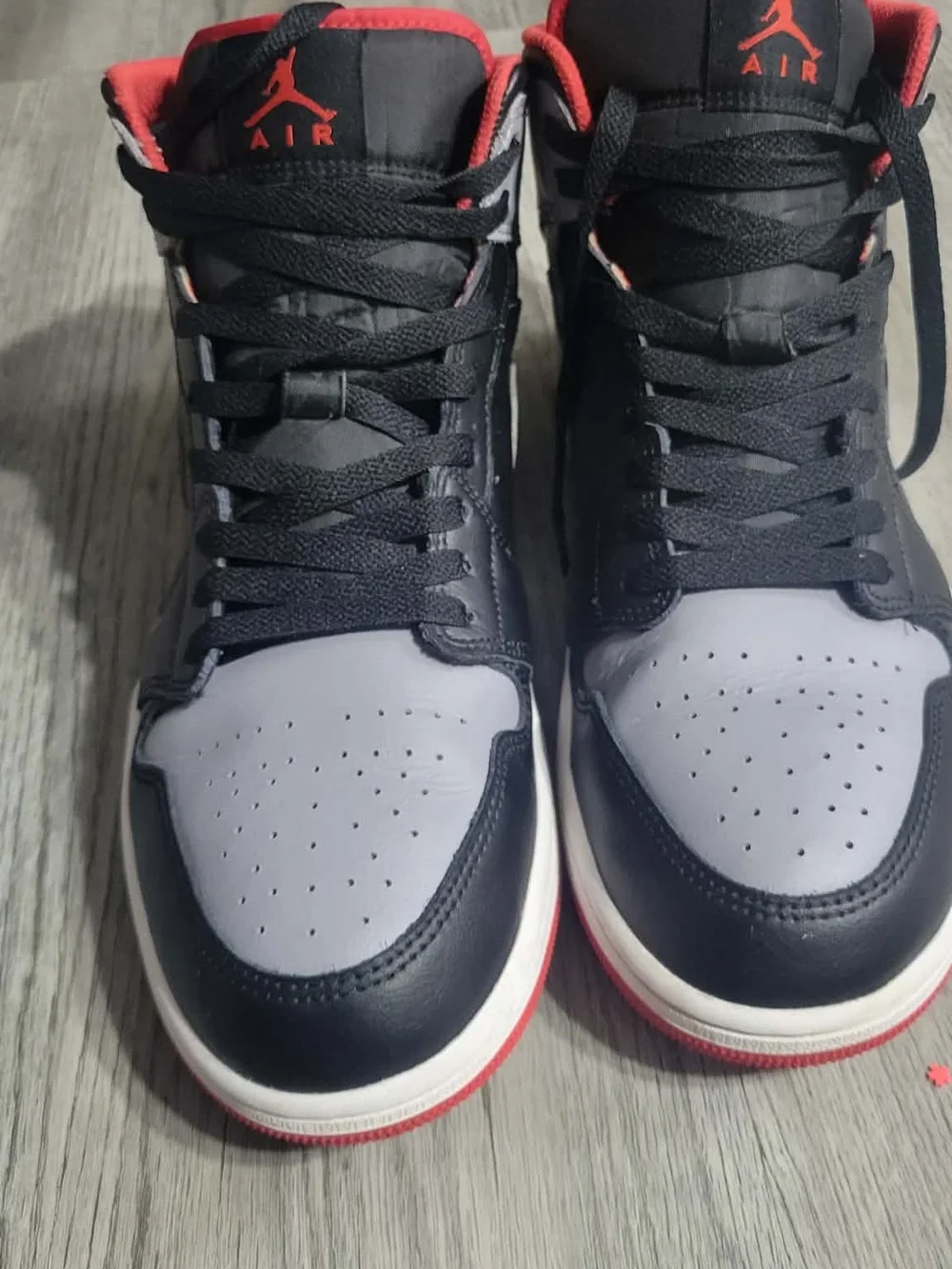 Jordan Men's High-Top Sneakers in Black, Gray & Red